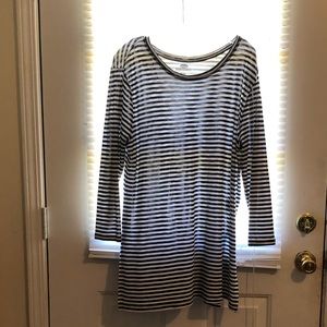 XL black/white striped tunic